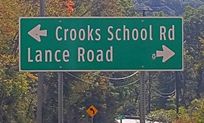 Crook School Road sign Crook School Road sign
